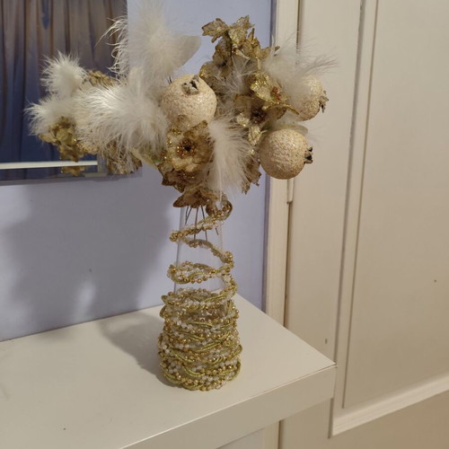 Garland with decorative flowers like new