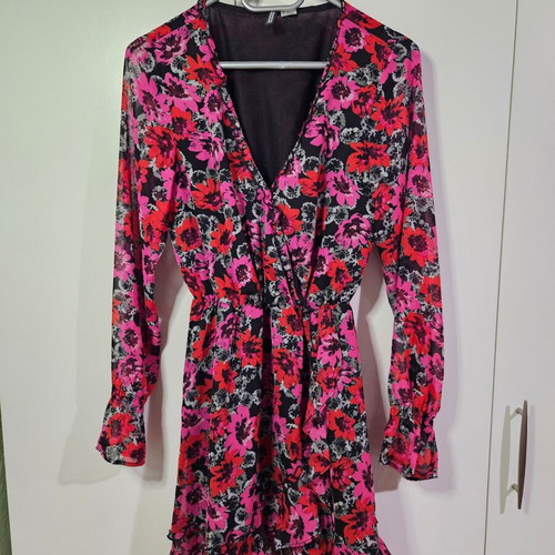 H&M Divided floral print long-sleeve dress like new