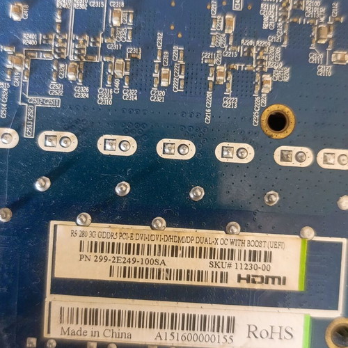 AMD R9 280 3GB used graphics card