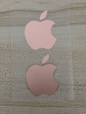 Apple stickers pink gold, new, collectible