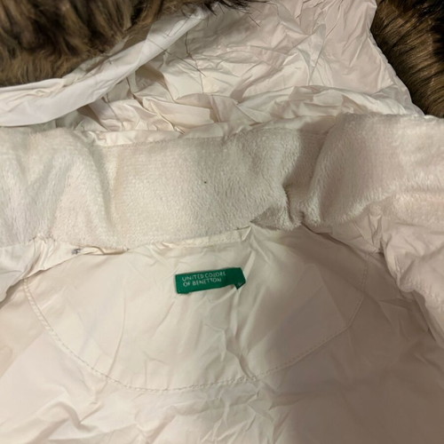 Benetton white jacket 100cm, 3 years old