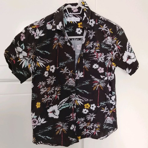 Zara Kids Summer Shirt Black with Pattern Like New