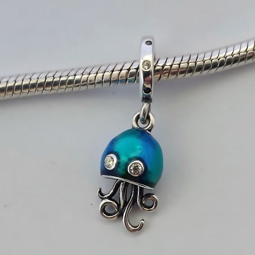 Medusa charm made of S925 silver new, blue and turquoise