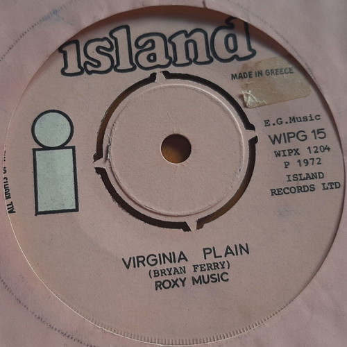 Roxy Music Virginia Plain / The Numberer 7" single used, authentic Greek edition