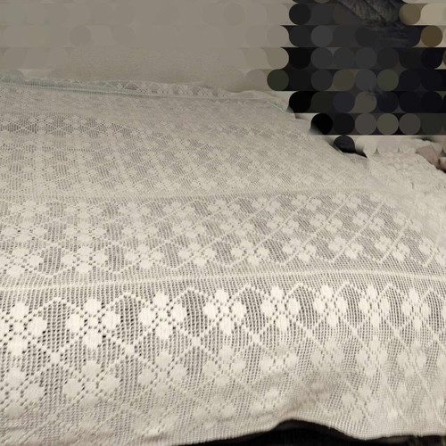 Handmade large white blanket new