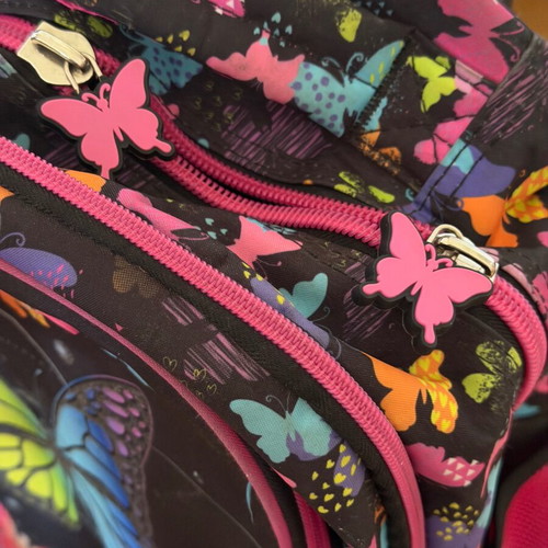 School bag set with trolley, lunch bag, and pencil case used