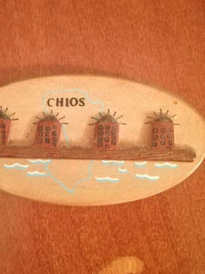 Wooden fridge magnet Chios new