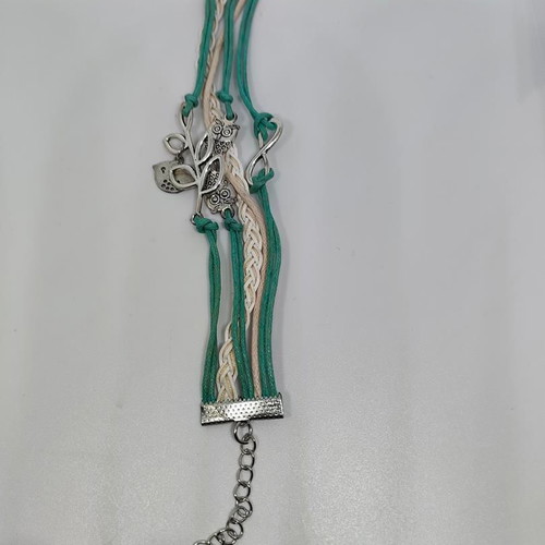 Boho Multi-Strand Bracelet with Owl and Infinity Charms like new