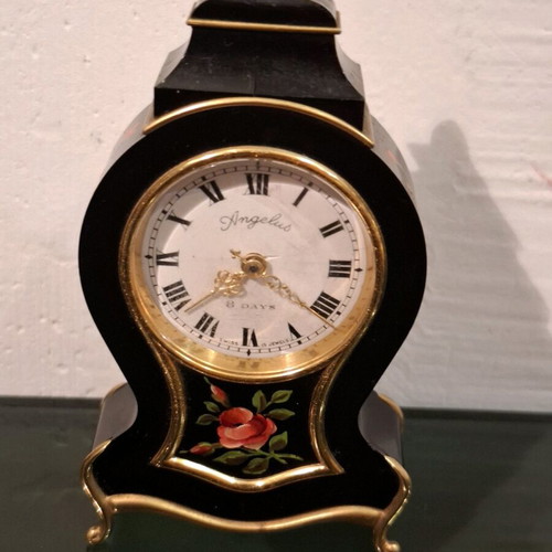 Angelus Swiss mechanical 8-day table clock used