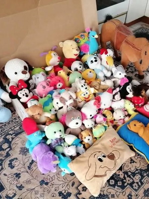 Dolls used, large and small with horse and children's pillows