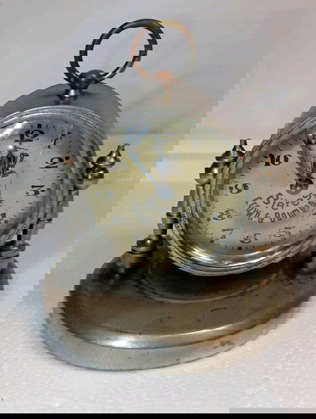 Αντίκα μεταλλικό επιτραπέζιο ρολόι