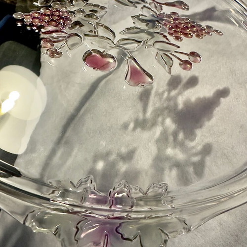 WALTHERCYSTAL fruit bowl new, pressed glass decorative