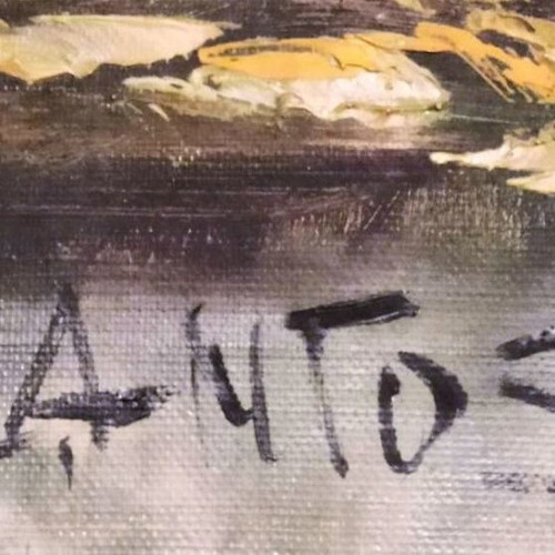 SANTOS (Landscape) oil painting on canvas used