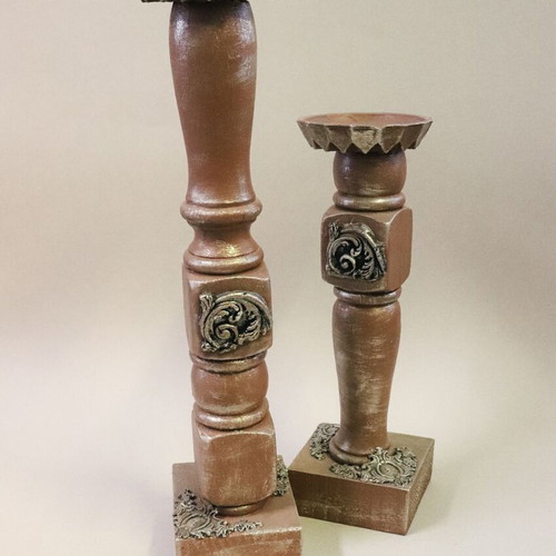 Handmade Upcycled Candlesticks Set of 2 New