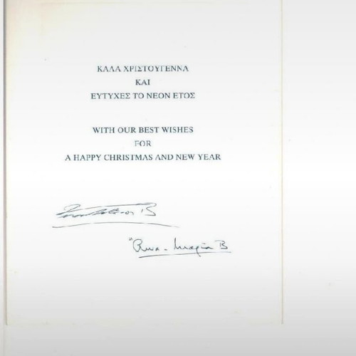 Collectible greeting card King Constantine II 2007 like new