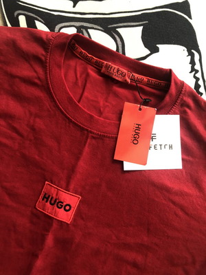 Hugo Boss men's t-shirt red and black, size medium