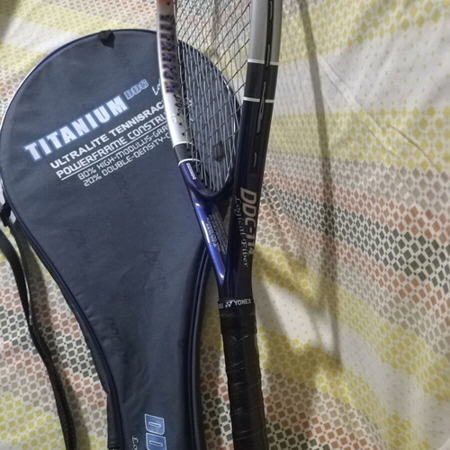 Tennis racket used with cover