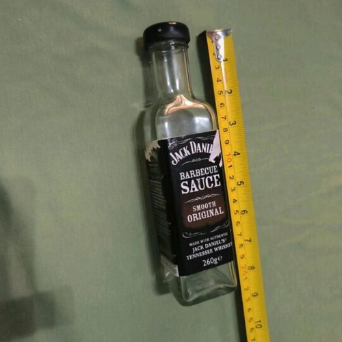 Jack Daniels decorative glass bottle used with cap