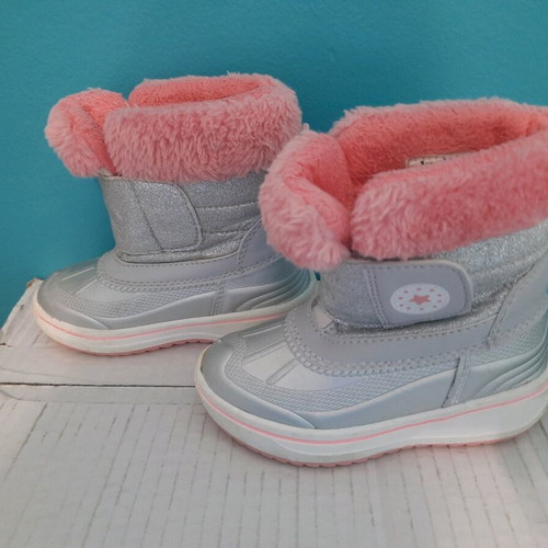 Children's boots used, warm, size 24, gray and pink