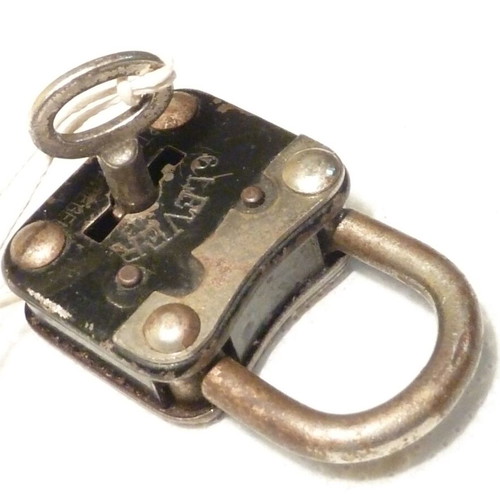Vintage German branded padlock with key, used