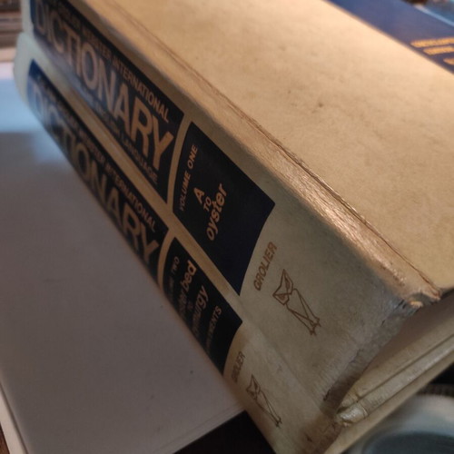 The New Grolier Webster International Dictionary two-volume used, English