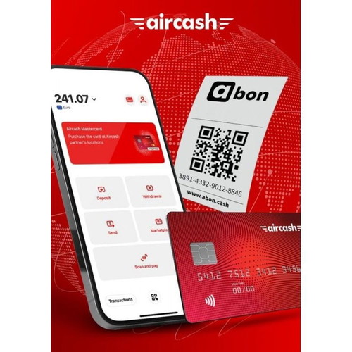 Aircash Mastercard card new, inactive