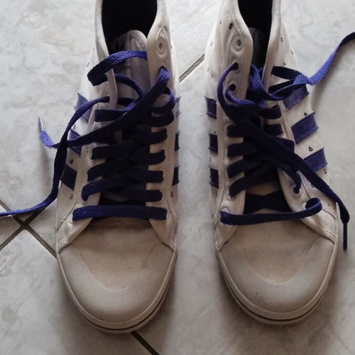 Adidas women's sneakers like new, size 38, white and purple