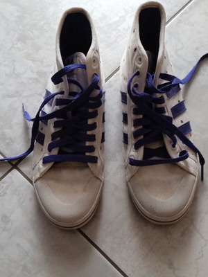 Adidas women's sneakers like new, size 38, white and purple