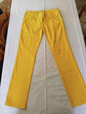 Women's summer pants like new, yellow, size S