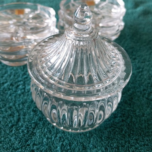 Nachtmann plates new, set of 8, 24% crystal with gift jar