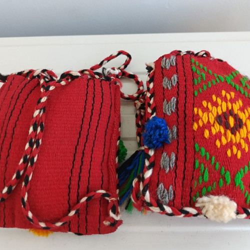 Pair of handmade woolen Cretan vourgies like new