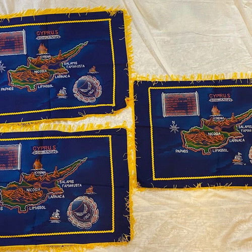 Cyprus Velvet Souvenir Tapestries and Cushion Covers Set of 9 New