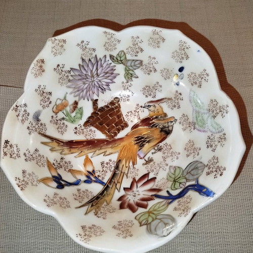 Satsuma Japanese vintage hand-painted vase and bowl set like new