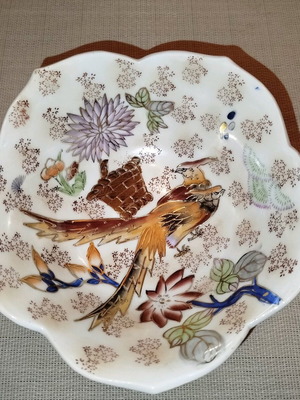 Satsuma Japanese vintage hand-painted vase and bowl set like new