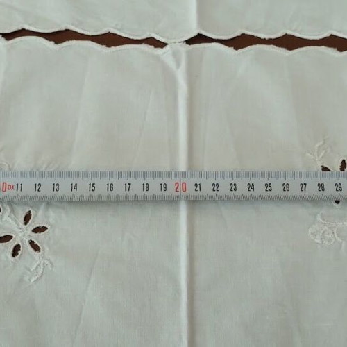 Cutwork doilies used, set of 3, white cotton