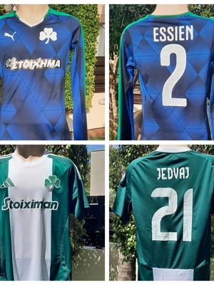 Φανέλες Παναθηναϊκού Essien και Jedvaj μέγεθος Medium μεταχειρισμένες σαν καινούργιες