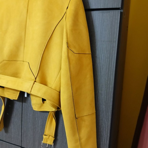 Clock House women's leather jacket like new, yellow, size L