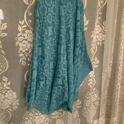 Turquoise lace dress like new, cotton blend, wedding and events