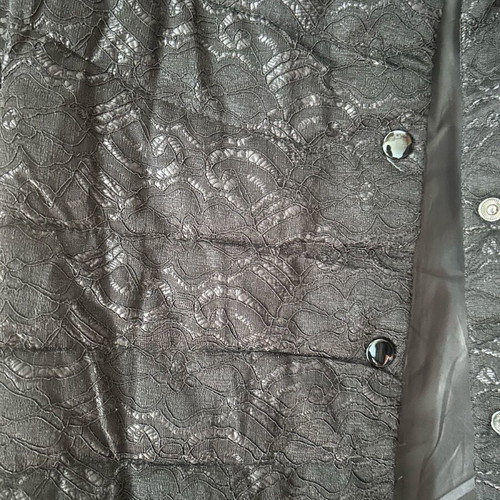 Women's short-sleeve jacket with lace like new, black