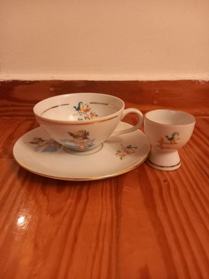 Vintage baby dining set like new, 1970s porcelain