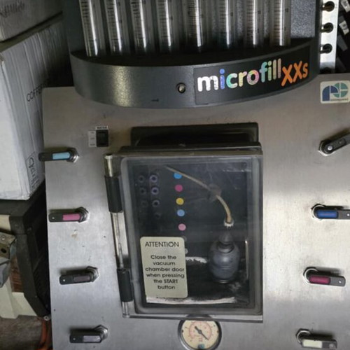 Jettec Microfill XXs machine used for professional ink cartridge refilling