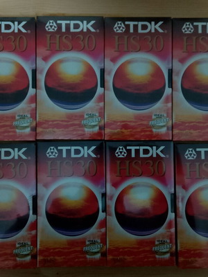 TDK VHS HS30 video tapes new, pack of 8