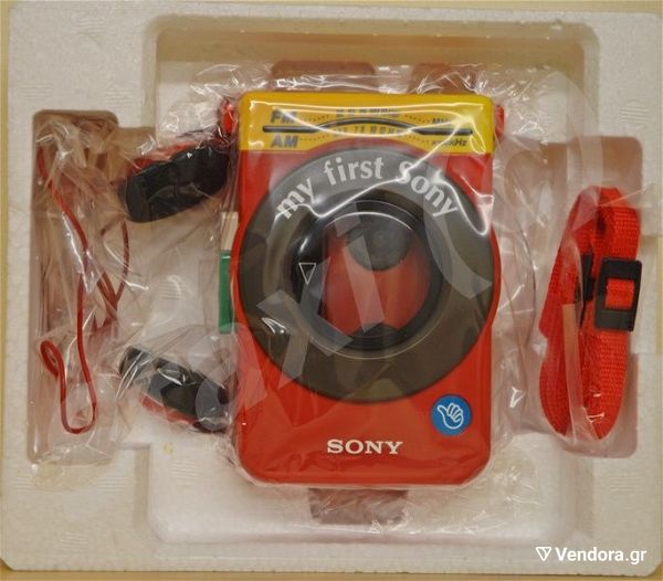  RARE MY FIRST SONY WALKMAN WM-F3030 CASSETTE PLAYER PORTABLE RED VINTAGE