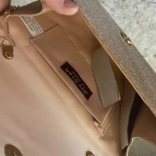Evening clutch bag like new, champagne gold color