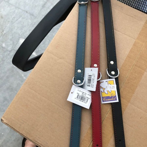 Pet Camelot leather collar 18mm x 45cm new, various colors