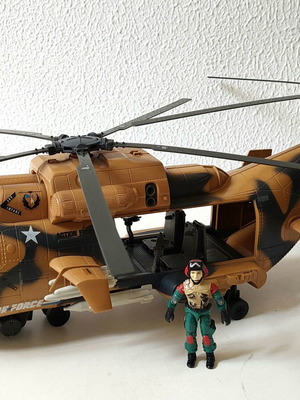 Gi Joe Ελικόπτερο - Tomahawk & Πιλότος - Lift Ticket / Hasbro 1986 G.I. Joe