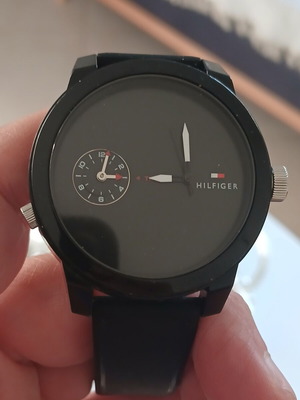 Tommy Hilfiger Dual Time watch black silicone strap like new