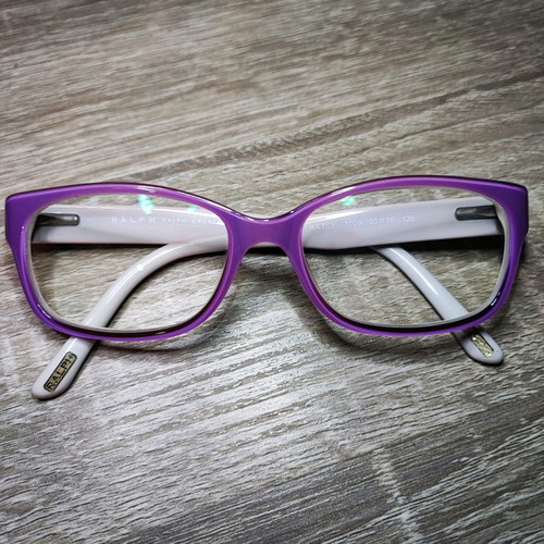 Ralph Lauren eyeglasses used, two-tone purple-white
