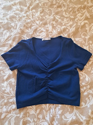 Sinsay women's short top new, blue, size M