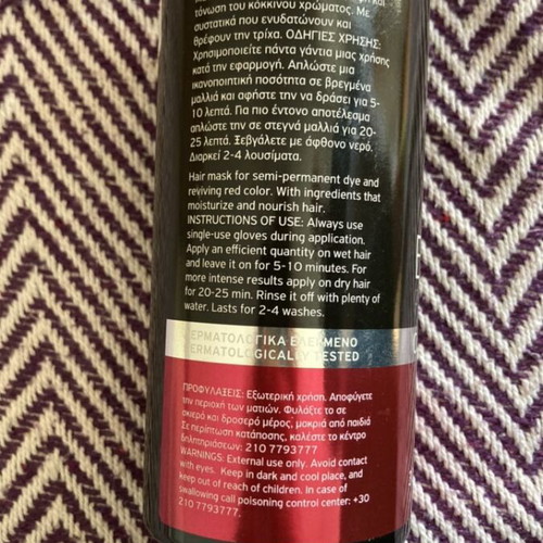 Bioshev red colored hair mask used, 300 ml